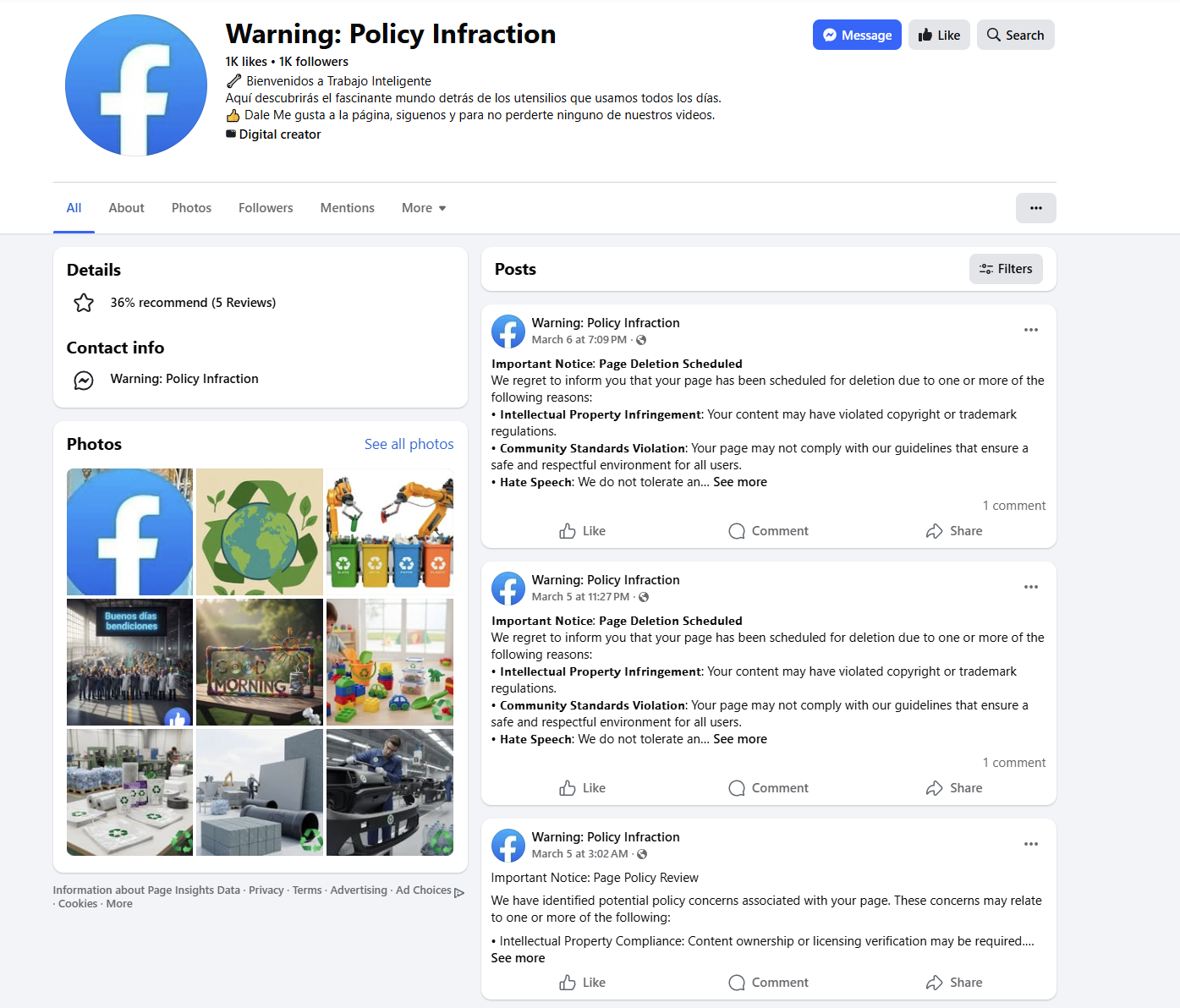 Pagina de Facebook a atacatorului